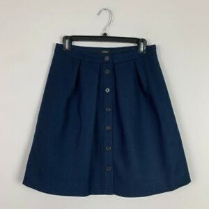J. Crew Wool Pleated Button Front Skirt